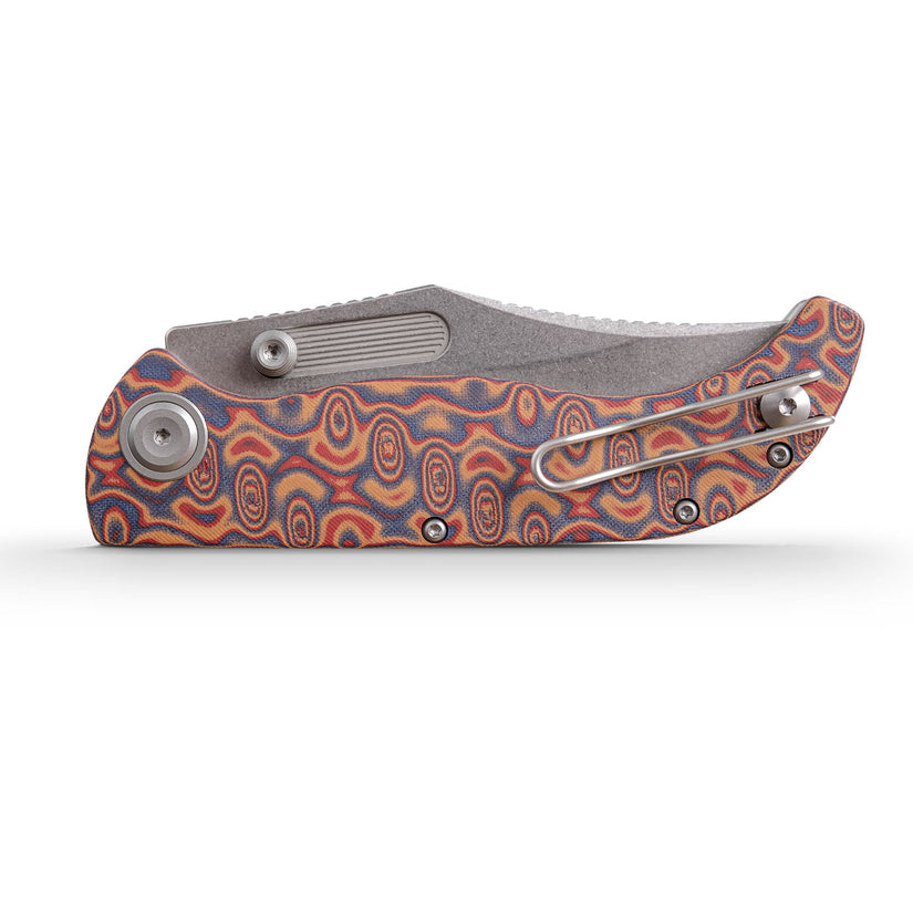 Vosteed Naga A3904 - 3.47" S35VN Stonewash Blade, Copper Raindrop Micarta Handle