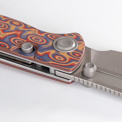 Vosteed Naga A3904 - 3.47" S35VN Stonewash Blade, Copper Raindrop Micarta Handle