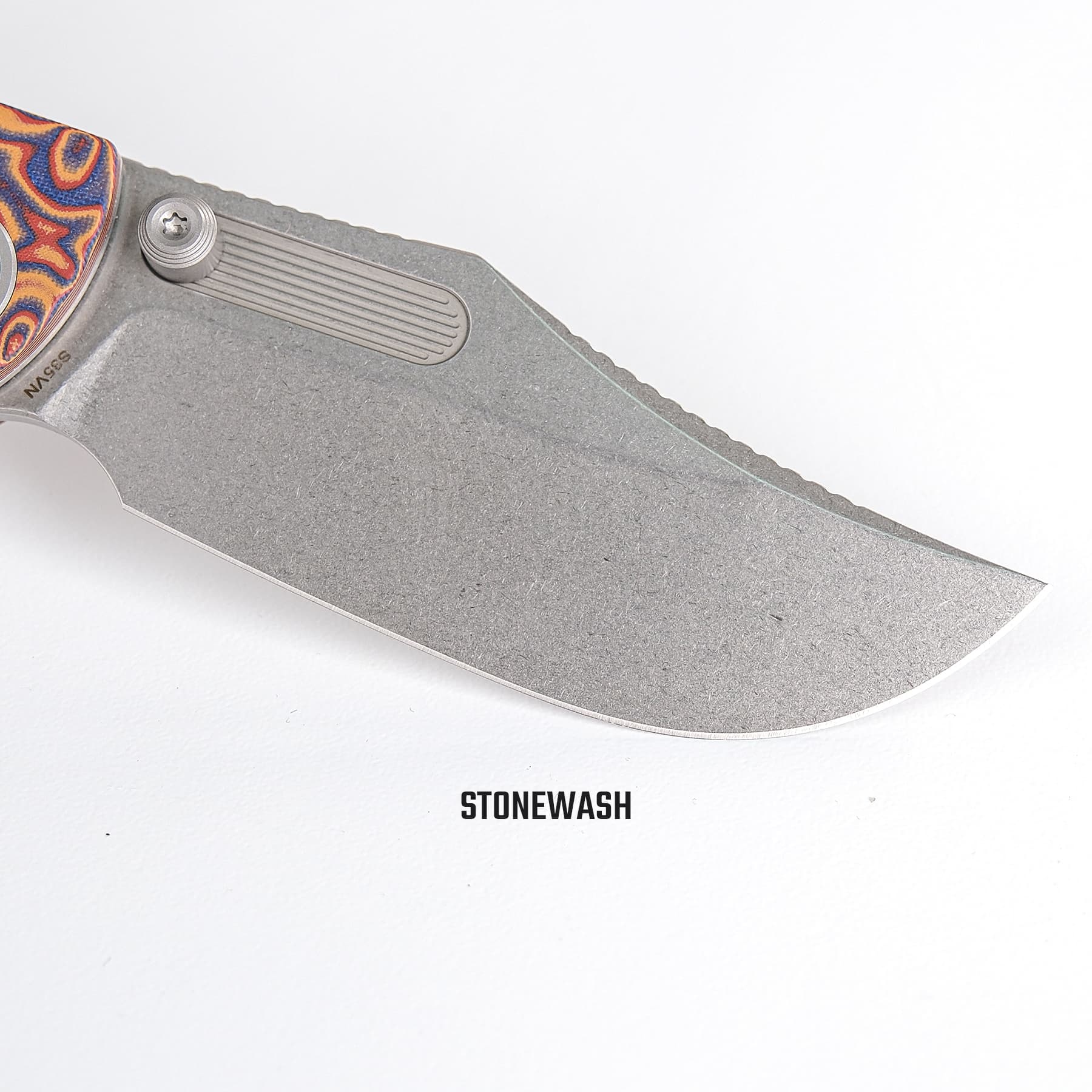 Vosteed Naga A3904 - 3.47" S35VN Stonewash Blade, Copper Raindrop Micarta Handle