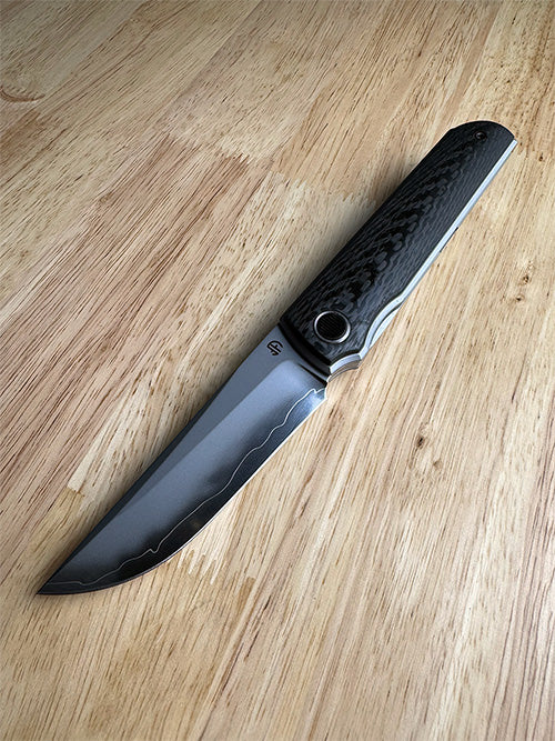 North Mountain Blade Kwaiken 3K - 3.4" SLD-Magic Steel Drop Point Blade, 3K Carbon Fibre Handle