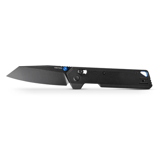 Vosteed Parallel A3501 - 2.9" 154CM Black Stonewash Blade, Black Titanium Handle