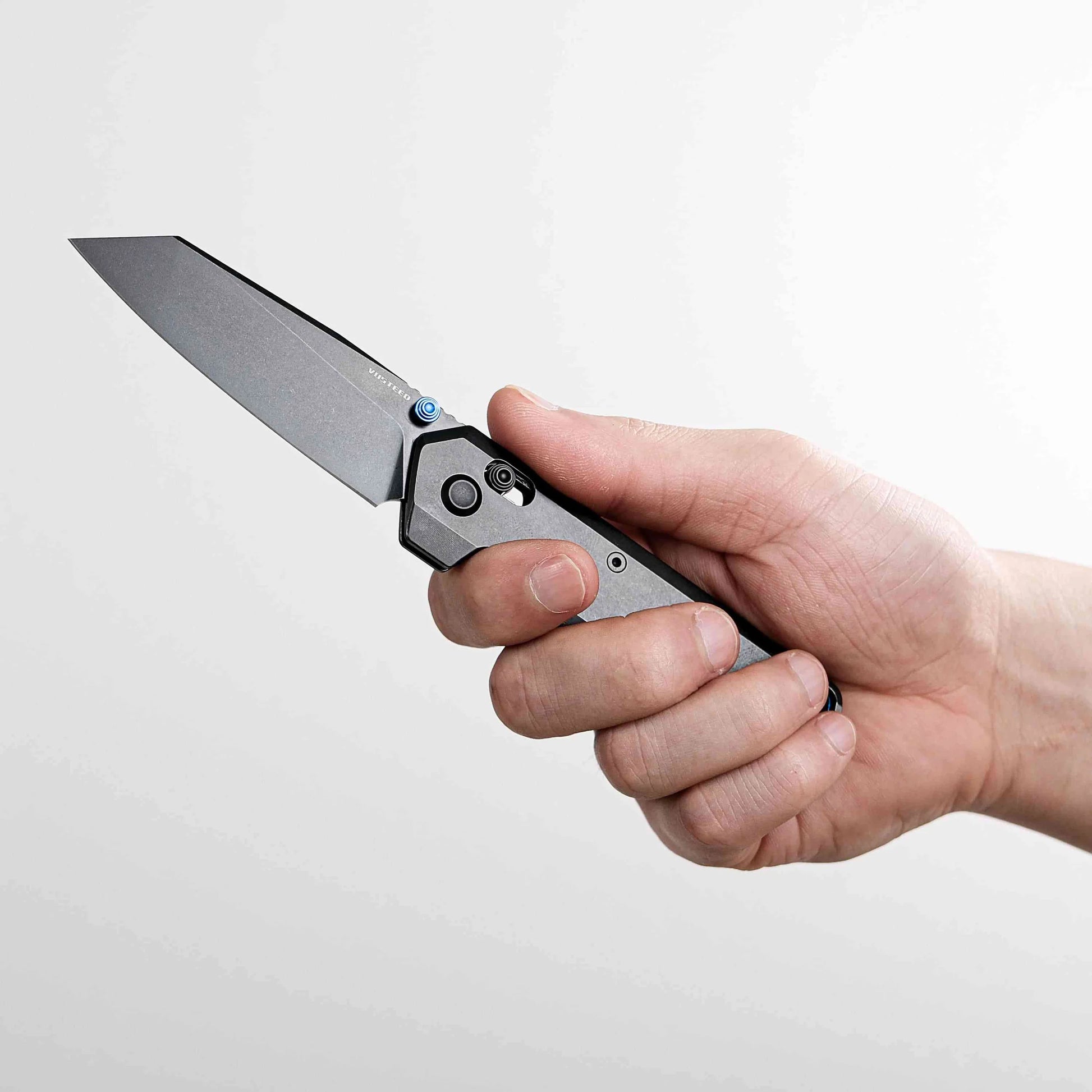 Vosteed Parallel A3501 - 2.9" 154CM Black Stonewash Blade, Black Titanium Handle