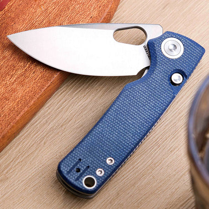 Vosteed Porcupine A2605 - 2.99" 14C28N Satin Blade, Blue Micarta Handle