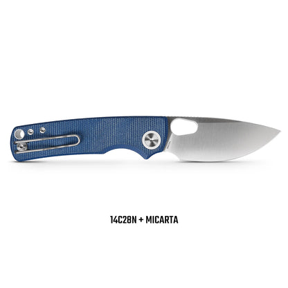 Vosteed Porcupine A2605 - 2.99" 14C28N Satin Blade, Blue Micarta Handle