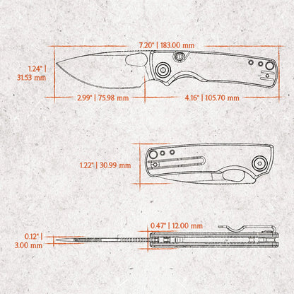 Vosteed Porcupine A2605 - 2.99" 14C28N Satin Blade, Blue Micarta Handle