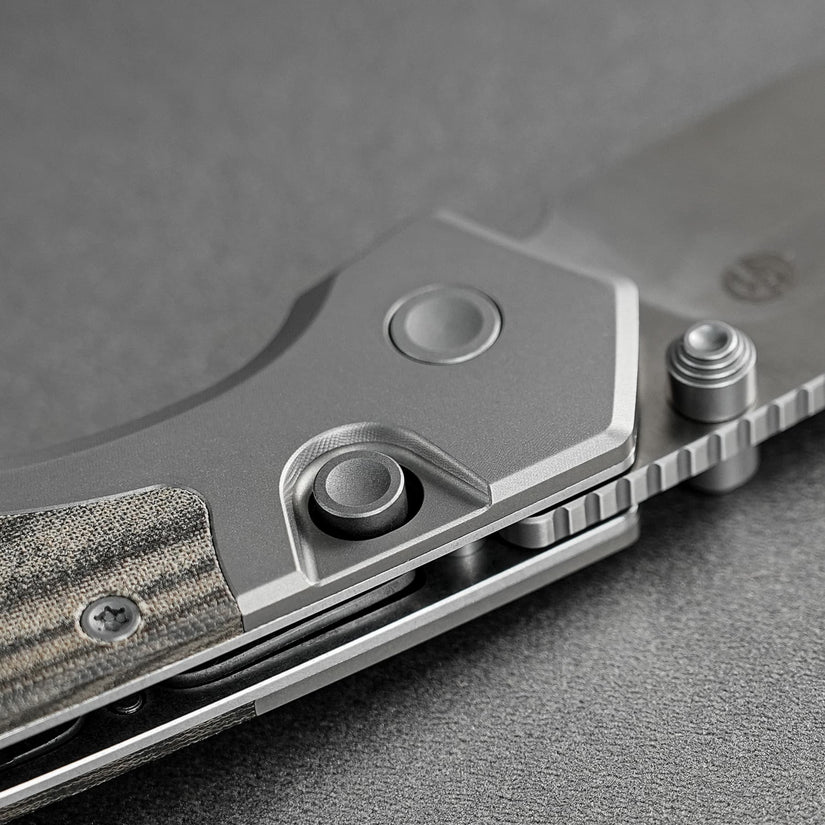 Vosteed Psyop 299 A2218 - 2.99" S35VN Satin Blade, Green Micarta & Titanium Handle
