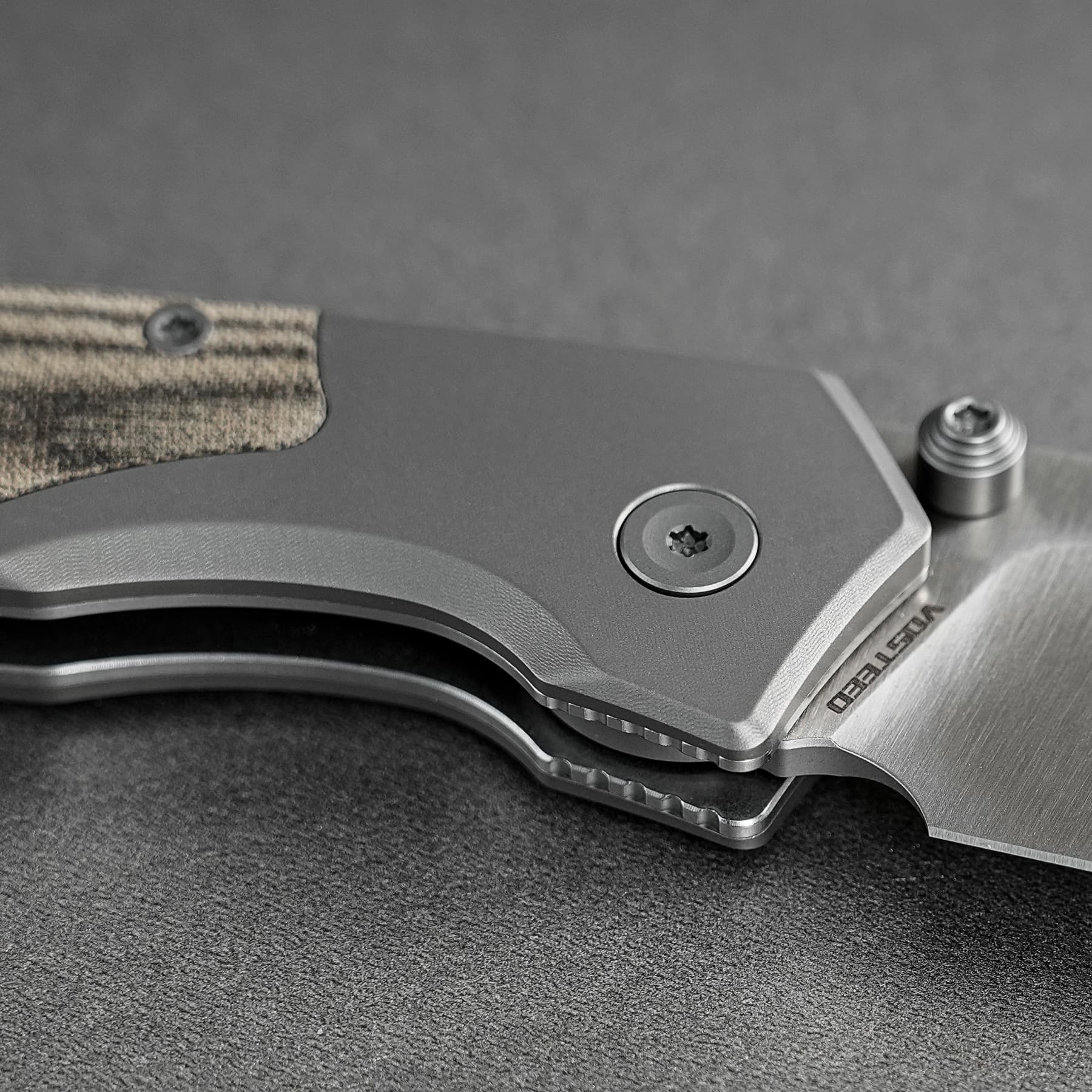 Vosteed Psyop 299 A2218 - 2.99" S35VN Satin Blade, Green Micarta & Titanium Handle
