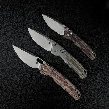 Vosteed Psyop 299 A2218 - 2.99" S35VN Satin Blade, Green Micarta & Titanium Handle
