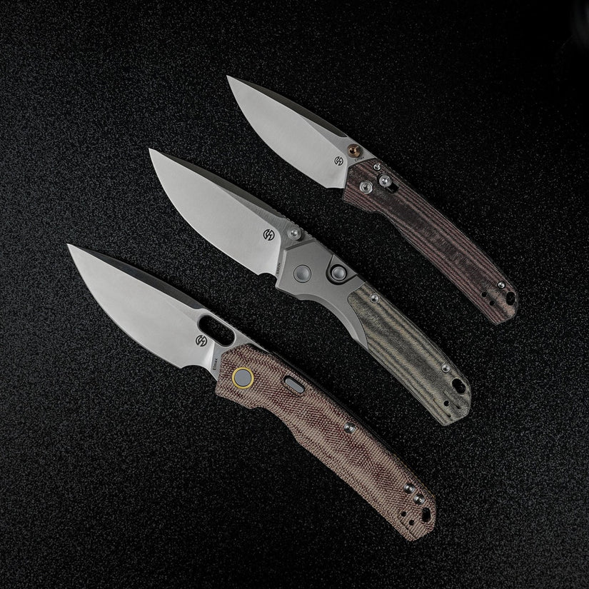 Vosteed Psyop 299 A2218 - 2.99" S35VN Satin Blade, Green Micarta & Titanium Handle