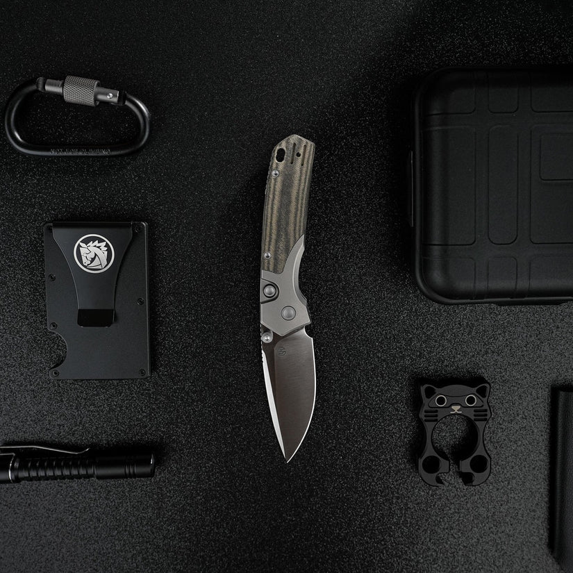 Vosteed Psyop 299 A2218 - 2.99" S35VN Satin Blade, Green Micarta & Titanium Handle