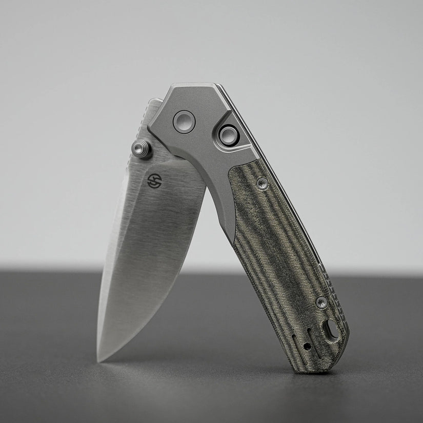 Vosteed Psyop 299 A2218 - 2.99" S35VN Satin Blade, Green Micarta & Titanium Handle
