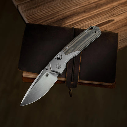 Vosteed Psyop 299 A2218 - 2.99" S35VN Satin Blade, Green Micarta & Titanium Handle
