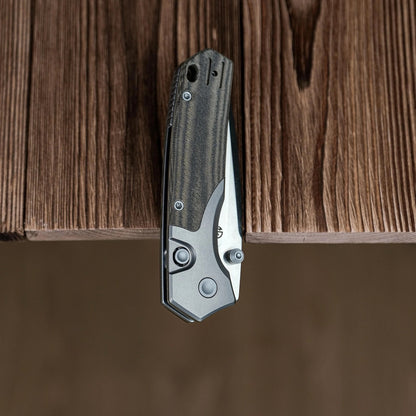 Vosteed Psyop 299 A2218 - 2.99" S35VN Satin Blade, Green Micarta & Titanium Handle