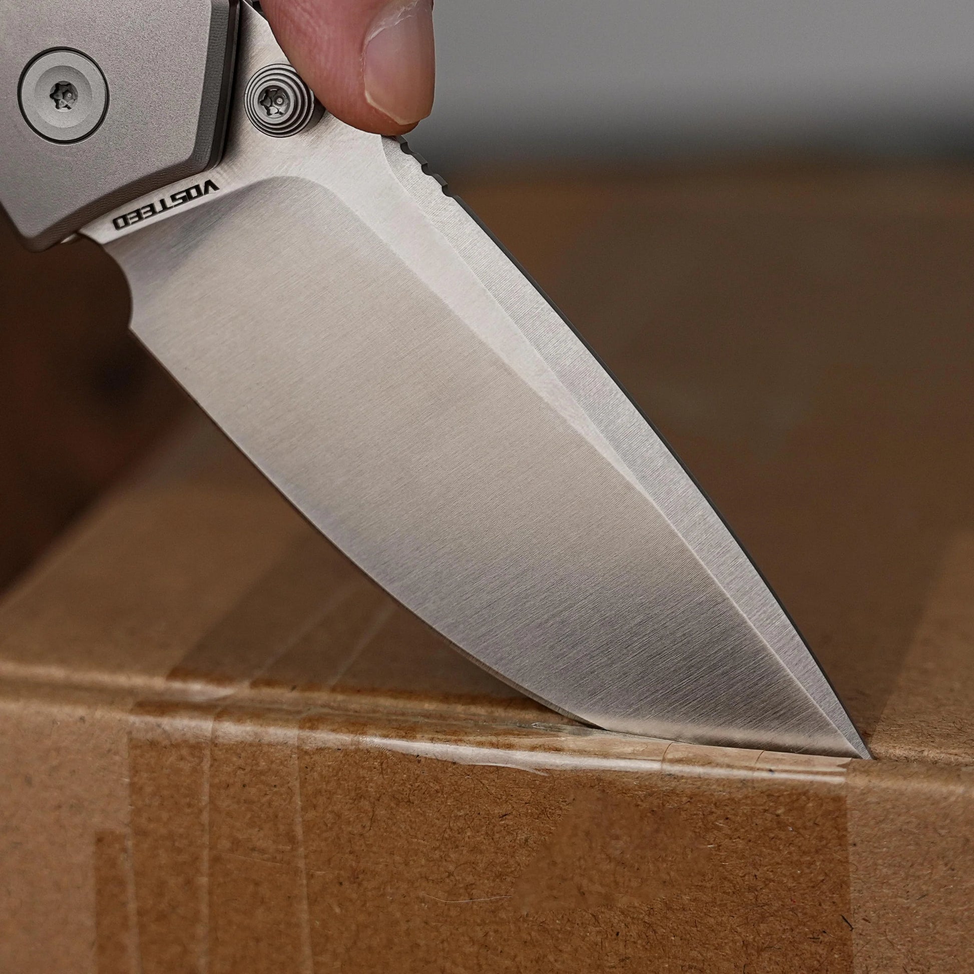 Vosteed Psyop 299 A2218 - 2.99" S35VN Satin Blade, Green Micarta & Titanium Handle