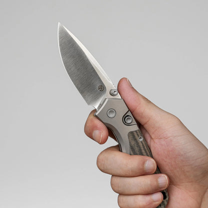 Vosteed Psyop 299 A2218 - 2.99" S35VN Satin Blade, Green Micarta & Titanium Handle