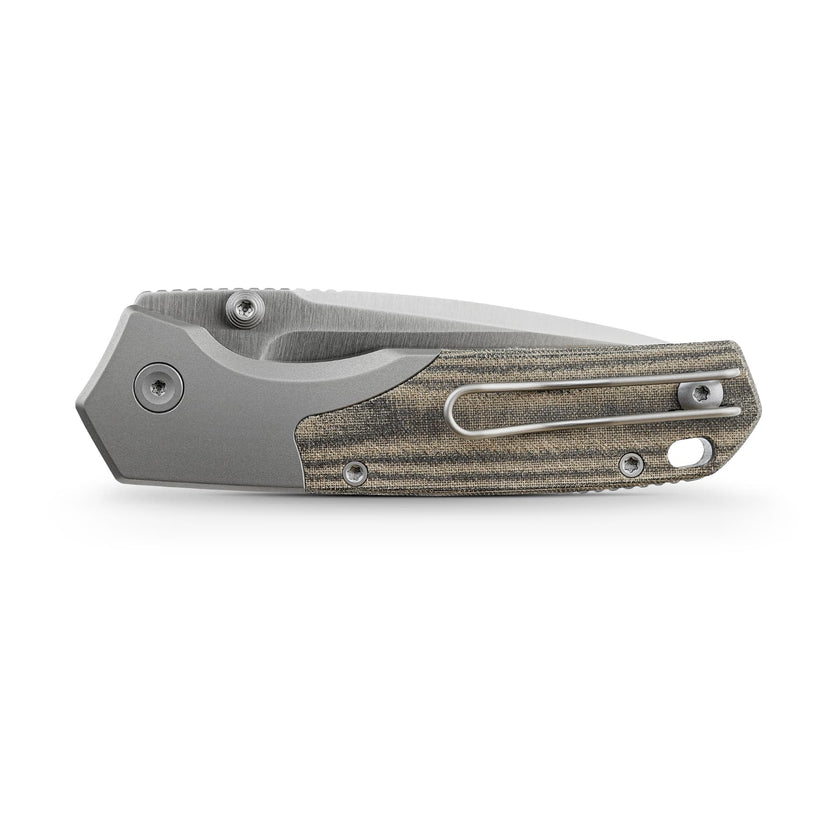 Vosteed Psyop 299 A2218 - 2.99" S35VN Satin Blade, Green Micarta & Titanium Handle