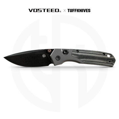 Vosteed Psyop 299 A2219 - 2.99" S35VN Black Stonewash Blade, Black Micarta & Titanium Handle