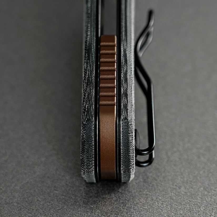 Vosteed Psyop 299 A2219 - 2.99" S35VN Black Stonewash Blade, Black Micarta & Titanium Handle