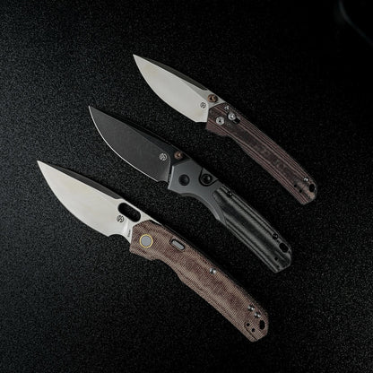Vosteed Psyop 299 A2219 - 2.99" S35VN Black Stonewash Blade, Black Micarta & Titanium Handle