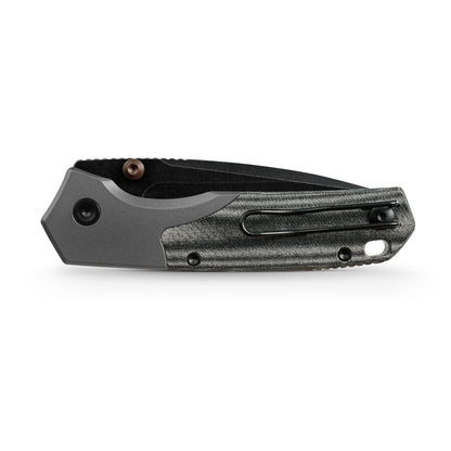 Vosteed Psyop 299 A2219 - 2.99" S35VN Black Stonewash Blade, Black Micarta & Titanium Handle