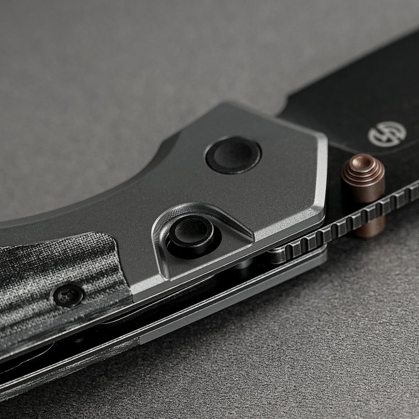 Vosteed Psyop 299 A2219 - 2.99" S35VN Black Stonewash Blade, Black Micarta & Titanium Handle