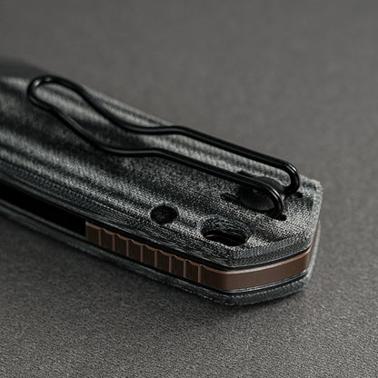Vosteed Psyop 299 A2219 - 2.99" S35VN Black Stonewash Blade, Black Micarta & Titanium Handle