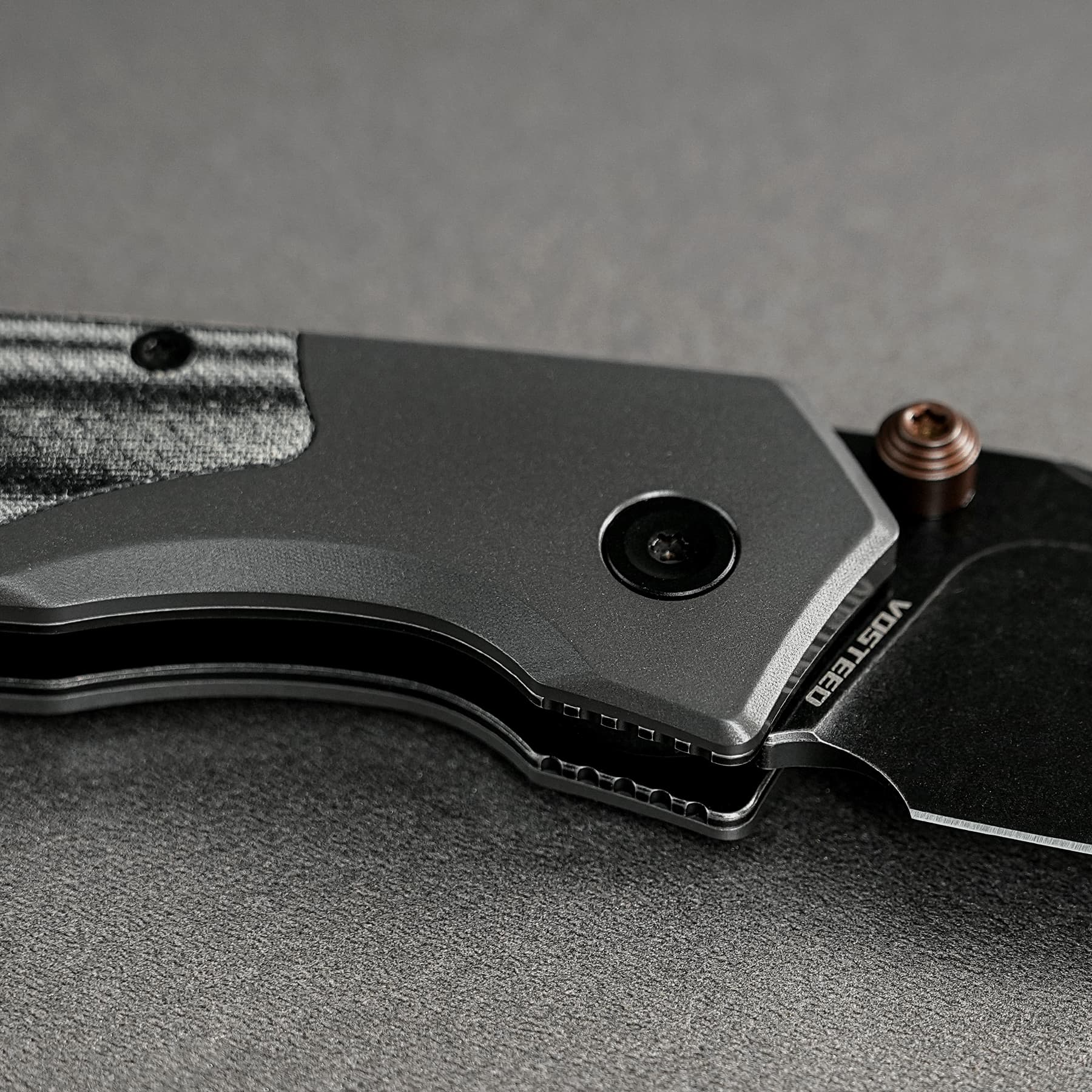 Vosteed Psyop 299 A2219 - 2.99" S35VN Black Stonewash Blade, Black Micarta & Titanium Handle