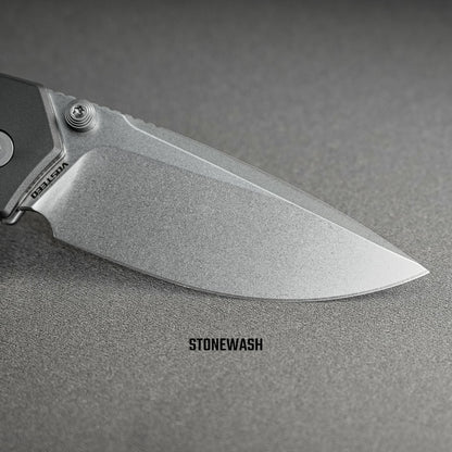 Vosteed Psyop 299 A2220 - 2.99" S35VN Stonewash Blade, Green Micarta & Titanium Handle