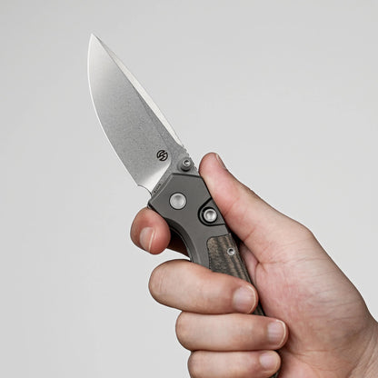 Vosteed Psyop 299 A2220 - 2.99" S35VN Stonewash Blade, Green Micarta & Titanium Handle