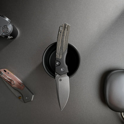 Vosteed Psyop 299 A2220 - 2.99" S35VN Stonewash Blade, Green Micarta & Titanium Handle