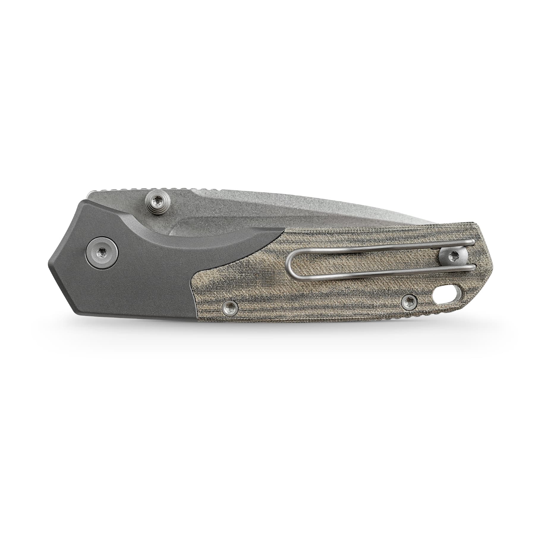 Vosteed Psyop 299 A2220 - 2.99" S35VN Stonewash Blade, Green Micarta & Titanium Handle