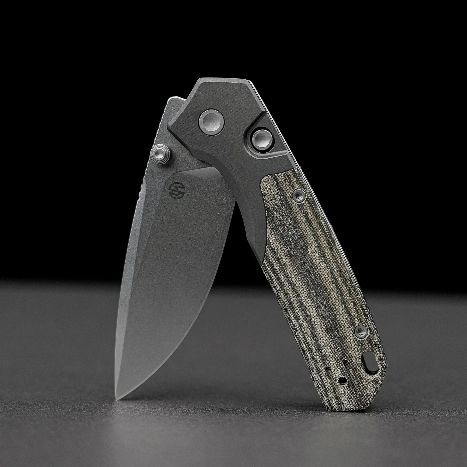 Vosteed Psyop 299 A2220 - 2.99" S35VN Stonewash Blade, Green Micarta & Titanium Handle