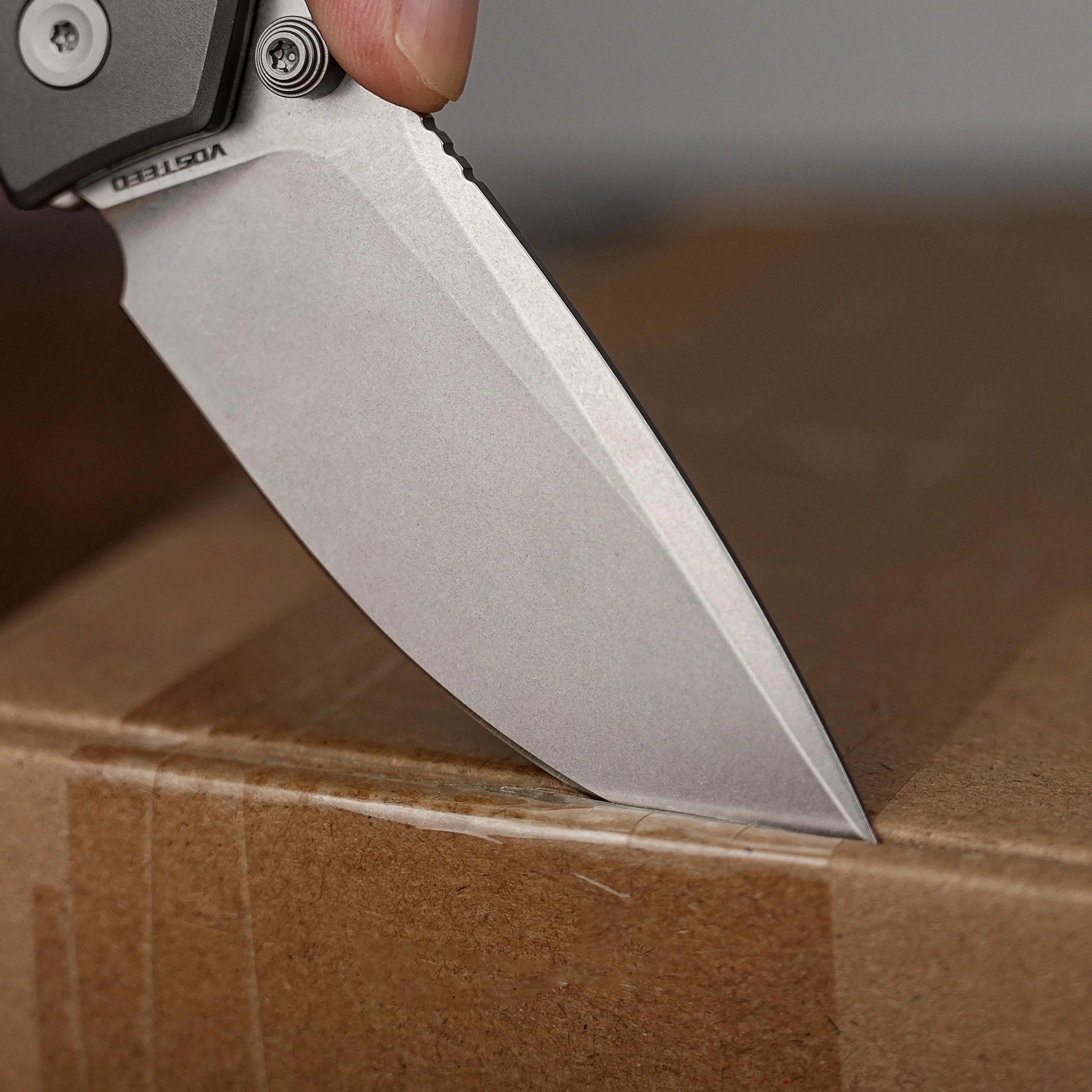 Vosteed Psyop 299 A2220 - 2.99" S35VN Stonewash Blade, Green Micarta & Titanium Handle