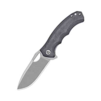 QSP Gorilla - 3.37" 14C28N Stonewashed Blade, Black Micarta Handle - QS153-A1