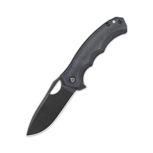 QSP Gorilla - 3.37" 14C28N Black Stonewashed Blade, Black Micarta Handle - QS153-A2