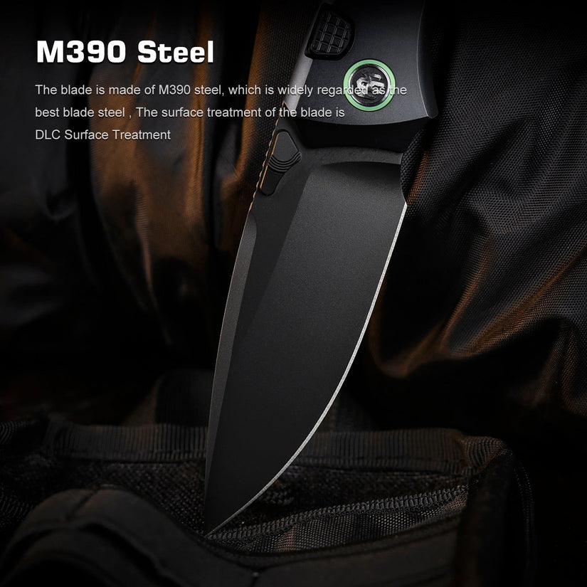 Remette RT-Steed - 3.07" M390 DLC Blade, Yellow Carbon Fibre and Titanium Handle