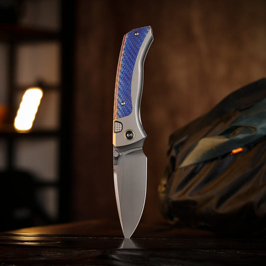 Remette RT-Steed - 3.07" M390 Blade, Multicoloured Carbon Fibre and Titanium Handle