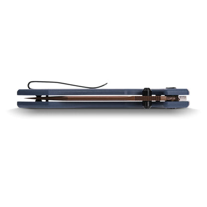 Vosteed Raccoon Bowie Top Liner Lock A2909 - 3.25" 14C28N Copper Dune Blade, Dark Blue G10 Handle