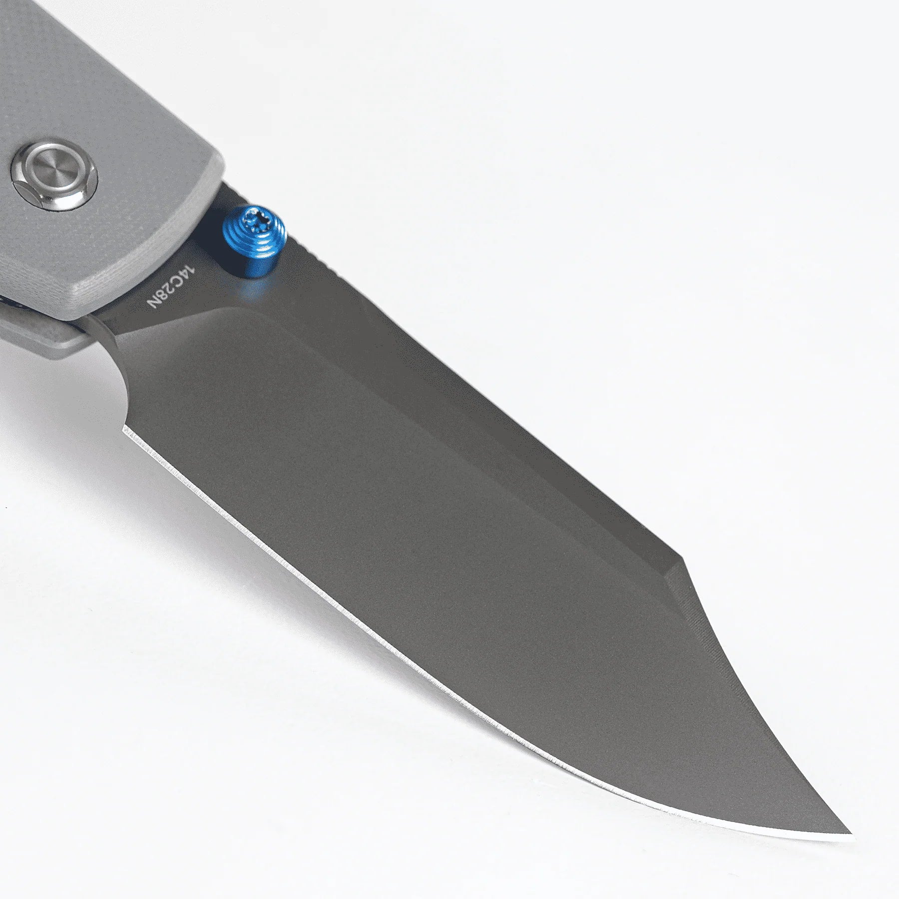 Vosteed Raccoon Bowie Top Liner Lock A2918 - 3.25" 14C28N Destroyer Grey Blade, Grey G10 Handle