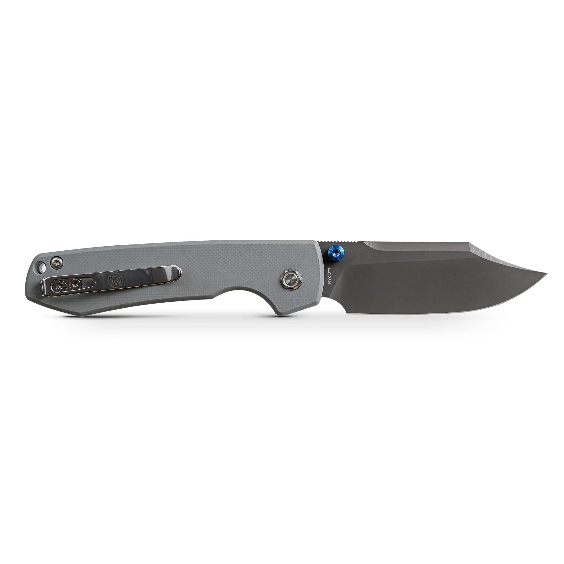 Vosteed Raccoon Bowie Top Liner Lock A2918 - 3.25" 14C28N Destroyer Grey Blade, Grey G10 Handle