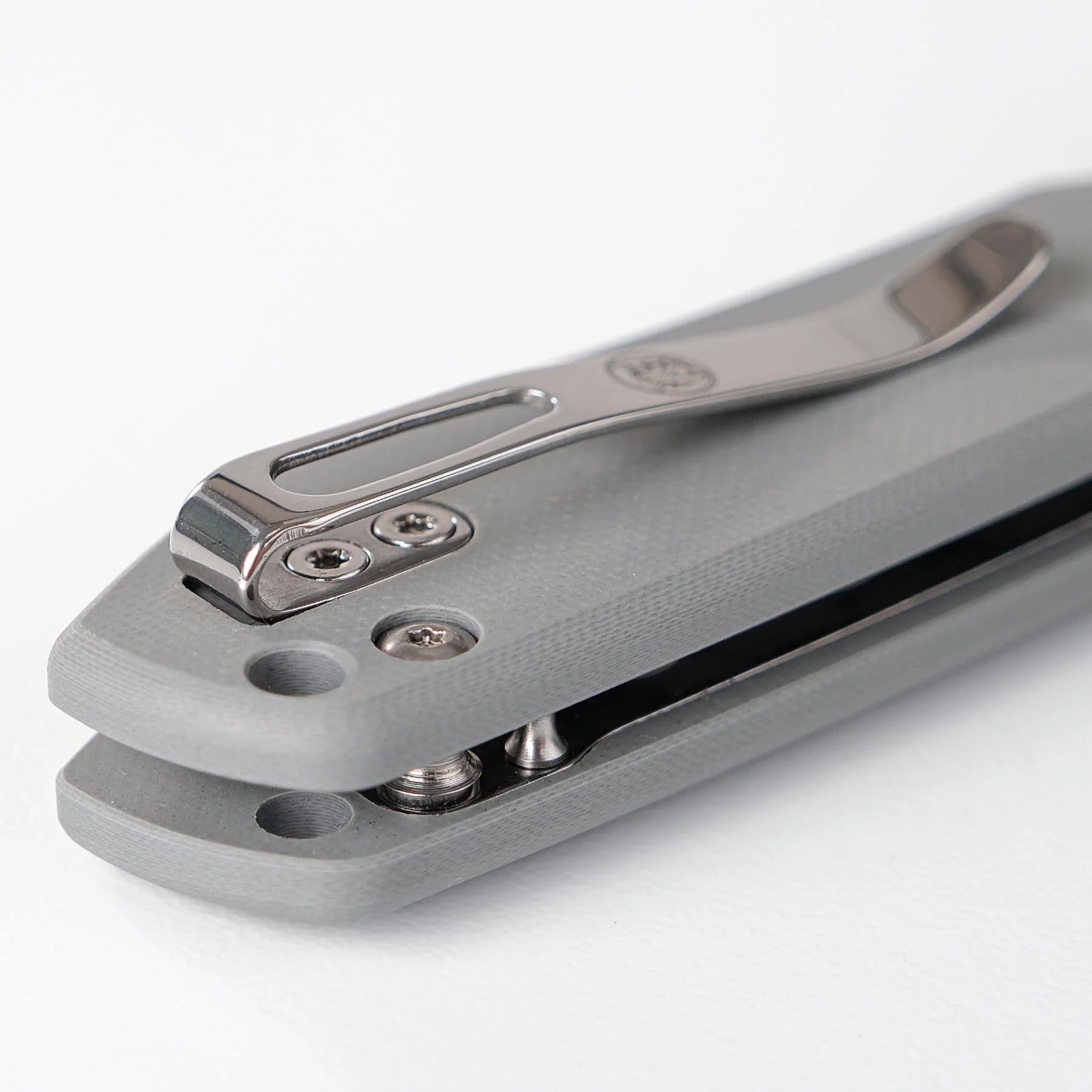 Vosteed Raccoon Bowie Top Liner Lock A2918 - 3.25" 14C28N Destroyer Grey Blade, Grey G10 Handle