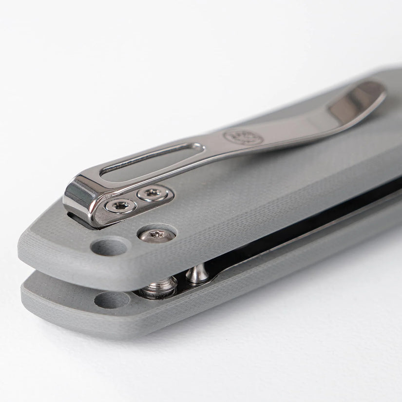 Vosteed Raccoon Bowie Top Liner Lock A2918 - 3.25" 14C28N Destroyer Grey Blade, Grey G10 Handle