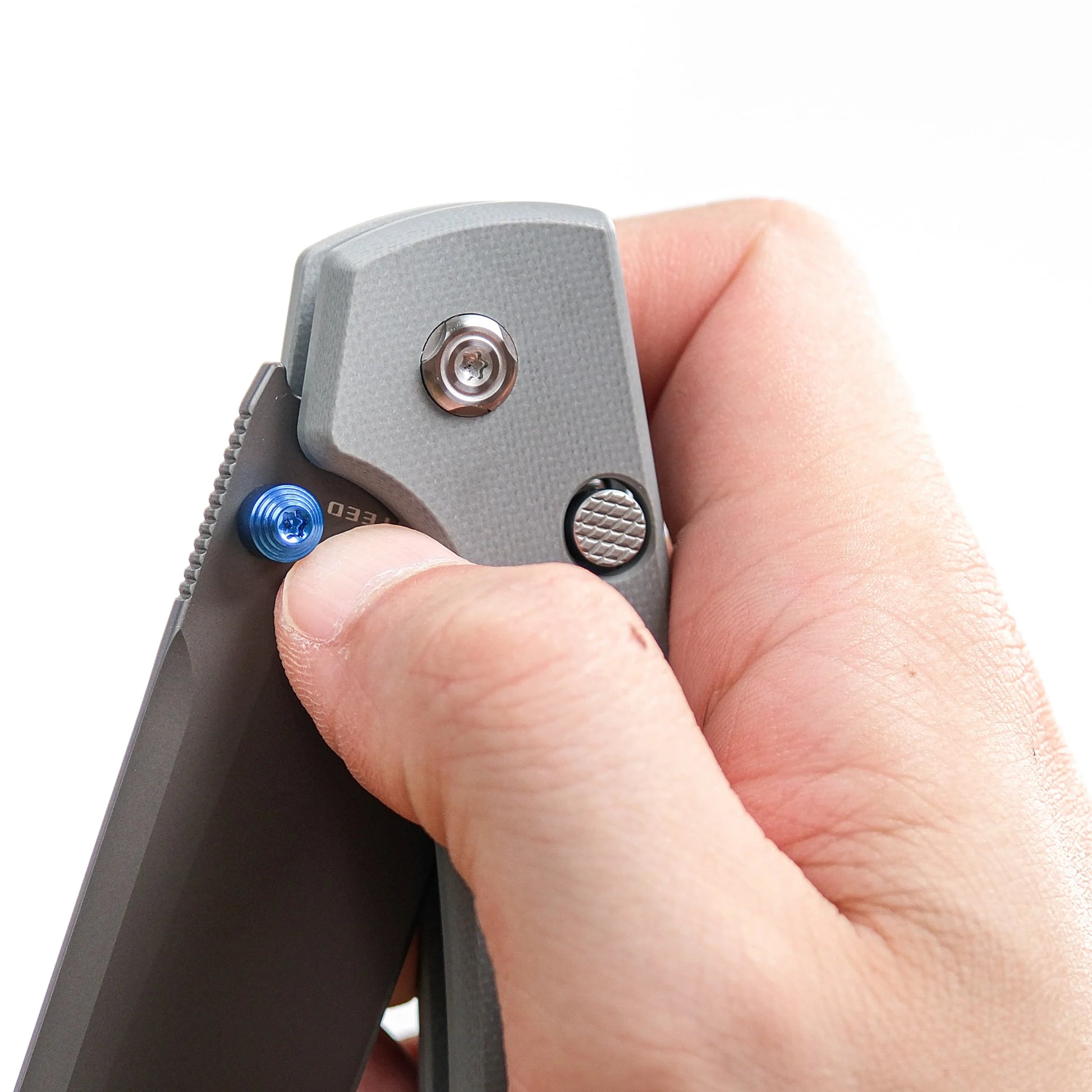 Vosteed Raccoon Bowie Top Liner Lock A2918 - 3.25" 14C28N Destroyer Grey Blade, Grey G10 Handle