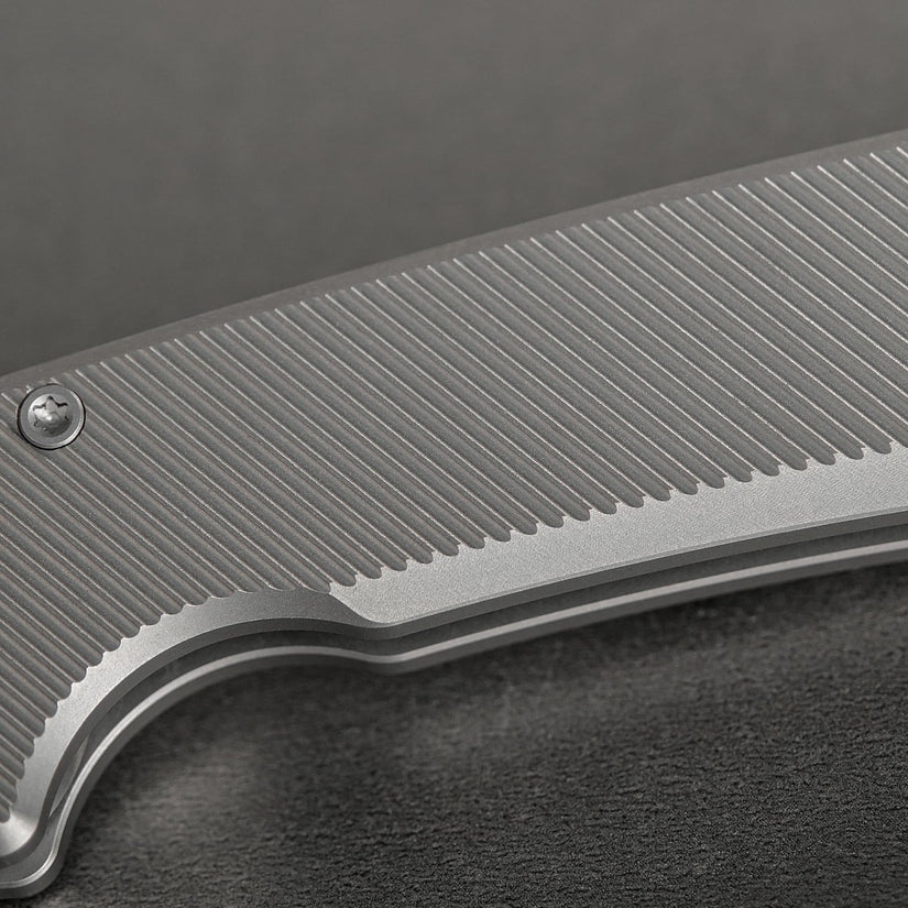 Vosteed Raccoon V Vanchor Lock A4003 - 3.22" M390 Satin Blade, Titanium Handle