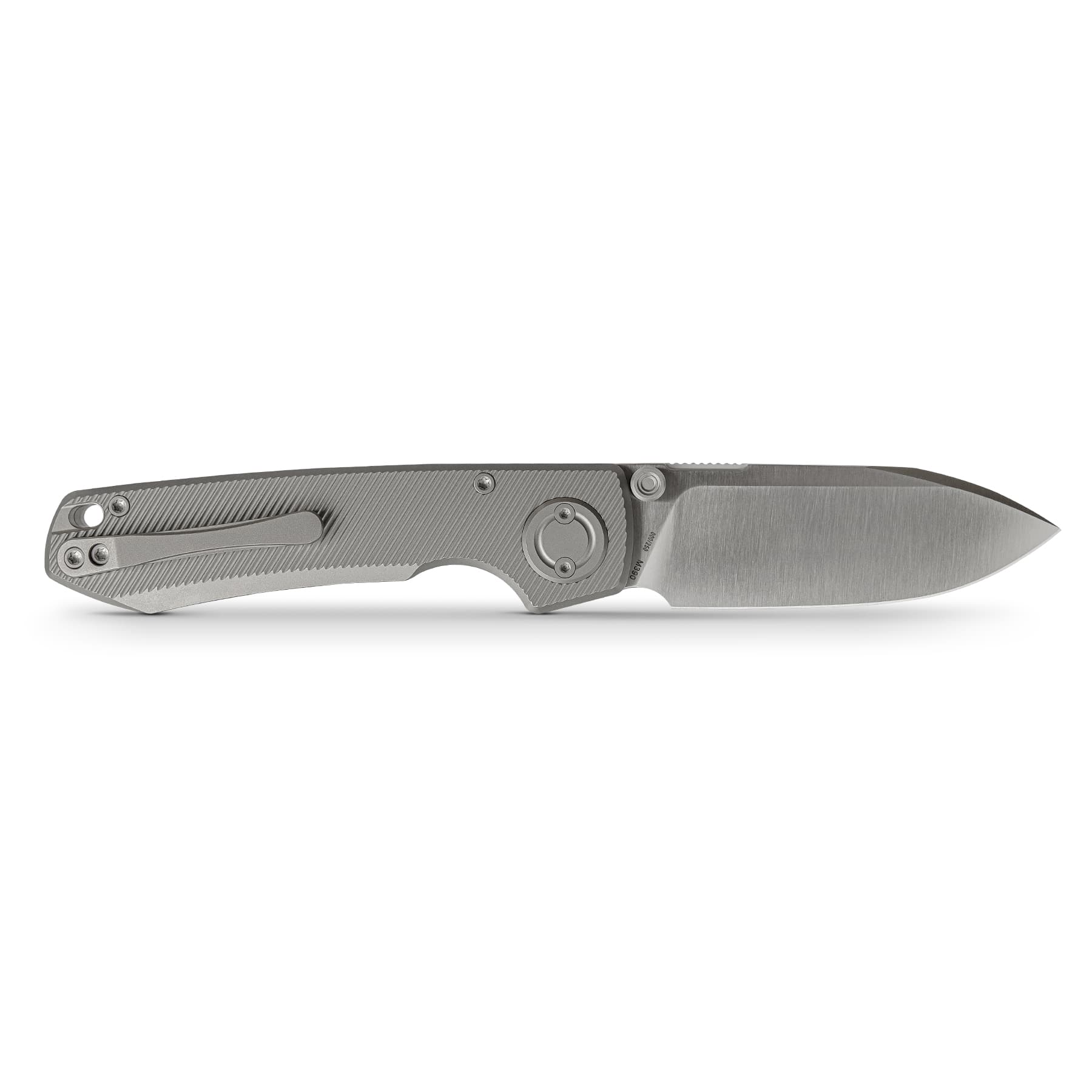 Vosteed Raccoon V Vanchor Lock A4003 - 3.22" M390 Satin Blade, Titanium Handle