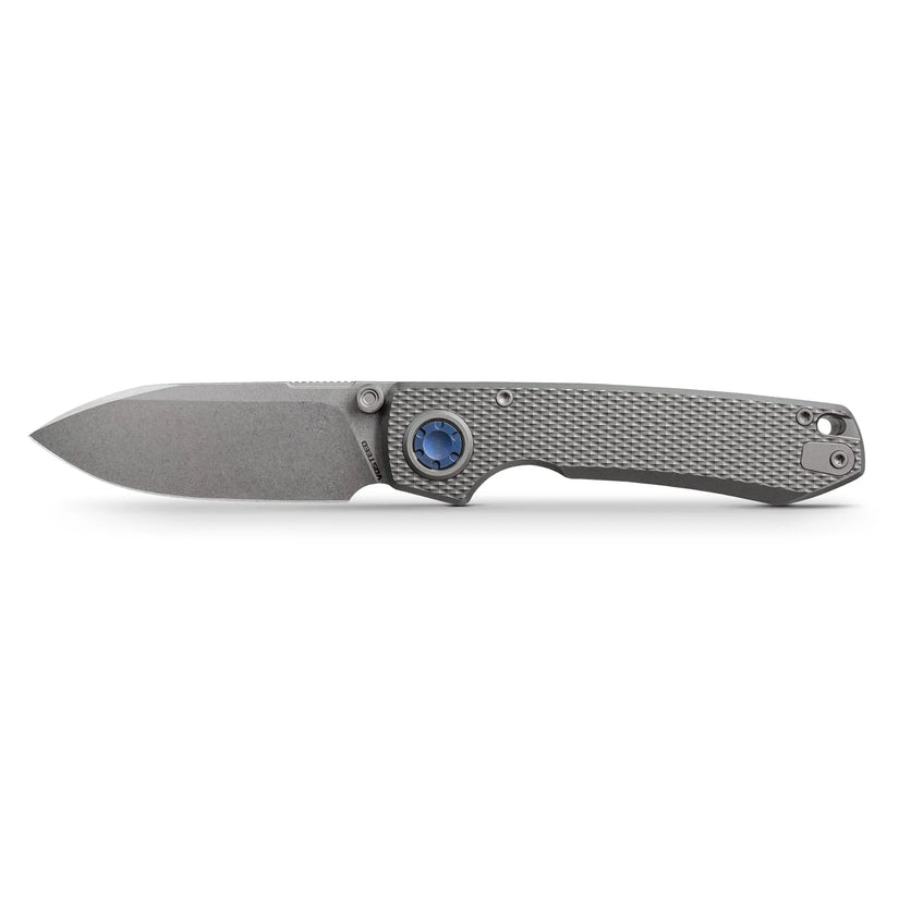 Vosteed Raccoon V Vanchor Lock A4001 - 3.22" M390 Stonewash Blade, Titanium Handle