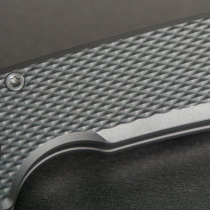 Vosteed Raccoon V Vanchor Lock A4001 - 3.22" M390 Stonewash Blade, Titanium Handle