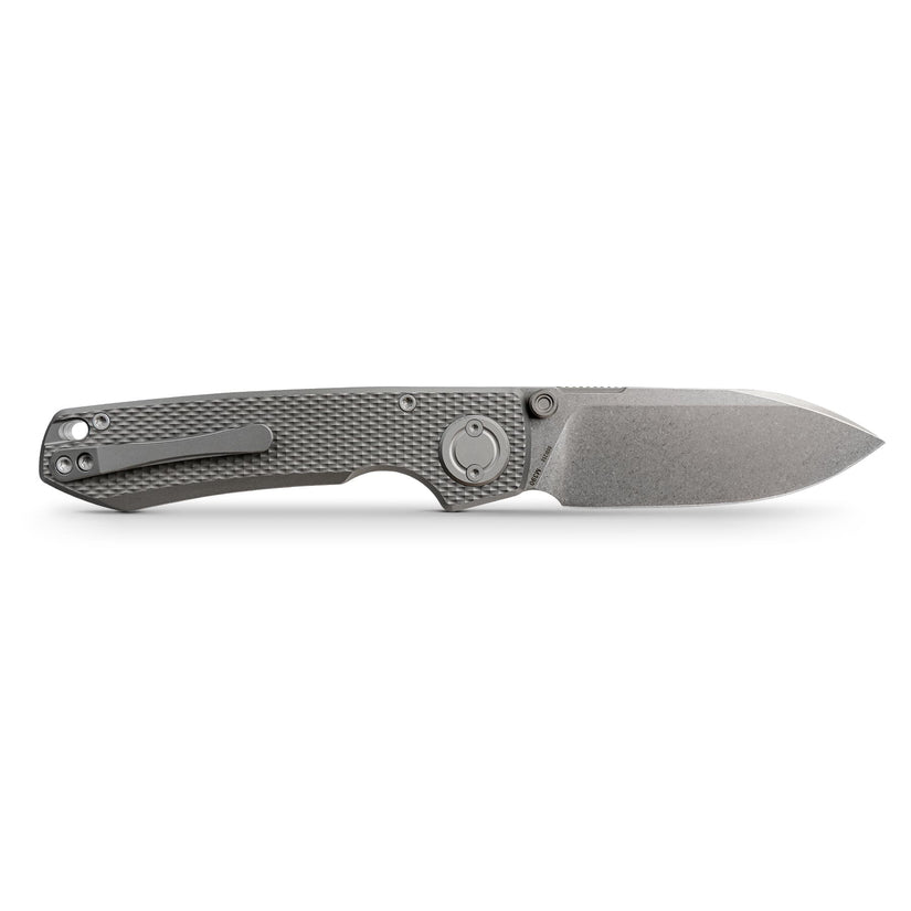 Vosteed Raccoon V Vanchor Lock A4001 - 3.22" M390 Stonewash Blade, Titanium Handle