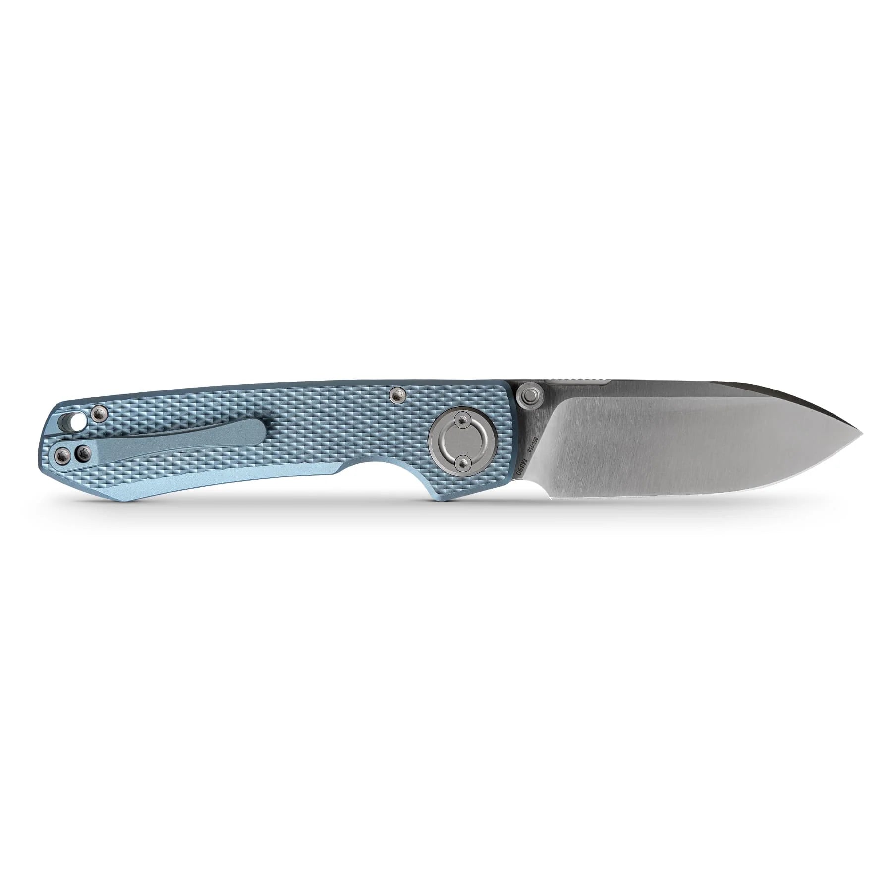 Vosteed Raccoon V Vanchor Lock A4002 - 3.22" M390 Satin Blade, Blue Titanium Handle