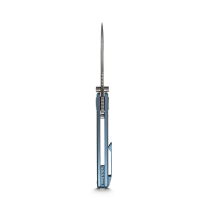 Vosteed Raccoon V Vanchor Lock A4002 - 3.22" M390 Satin Blade, Blue Titanium Handle